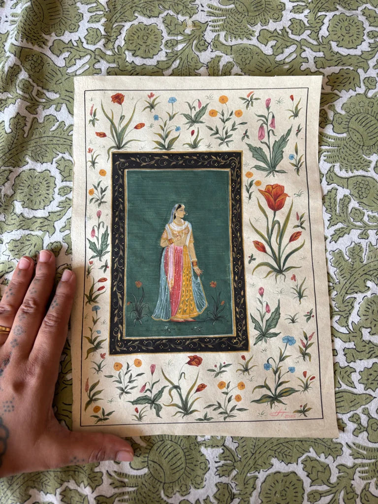 Original Floral Rani Miniature Painting