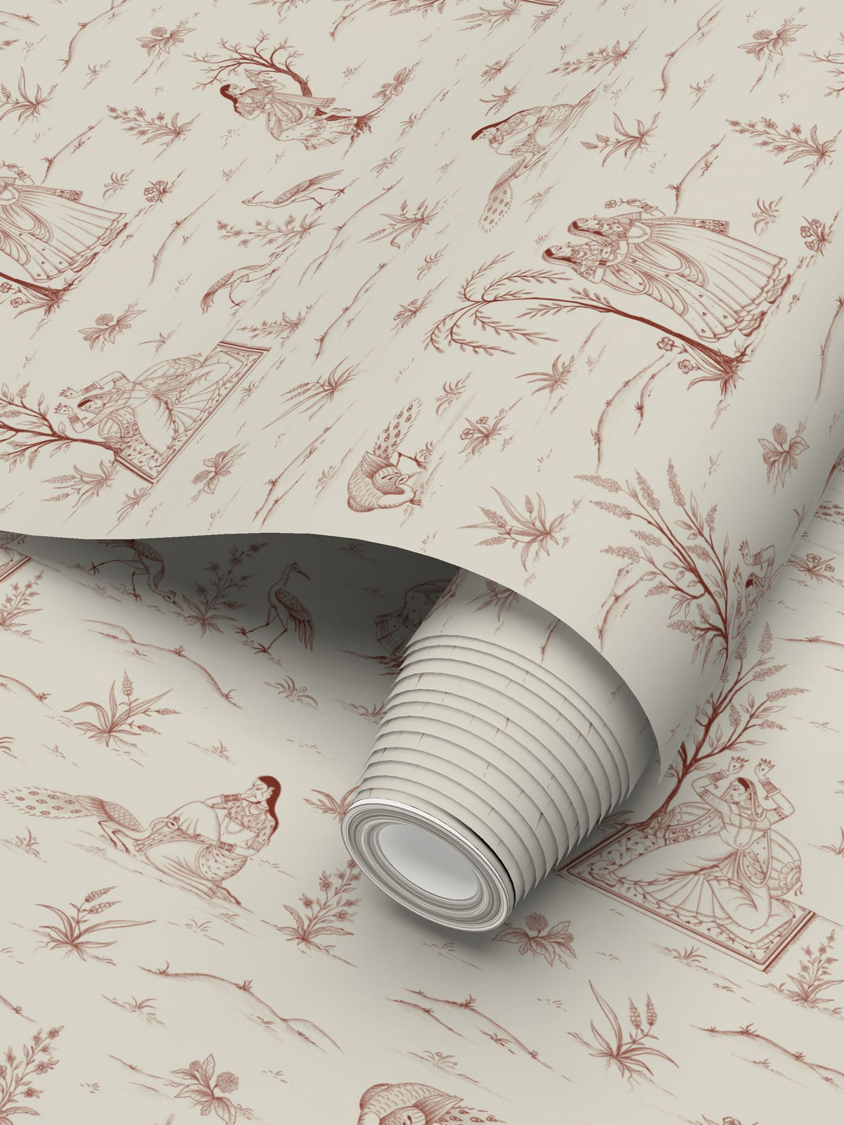 Indian Garden Wallpaper Red