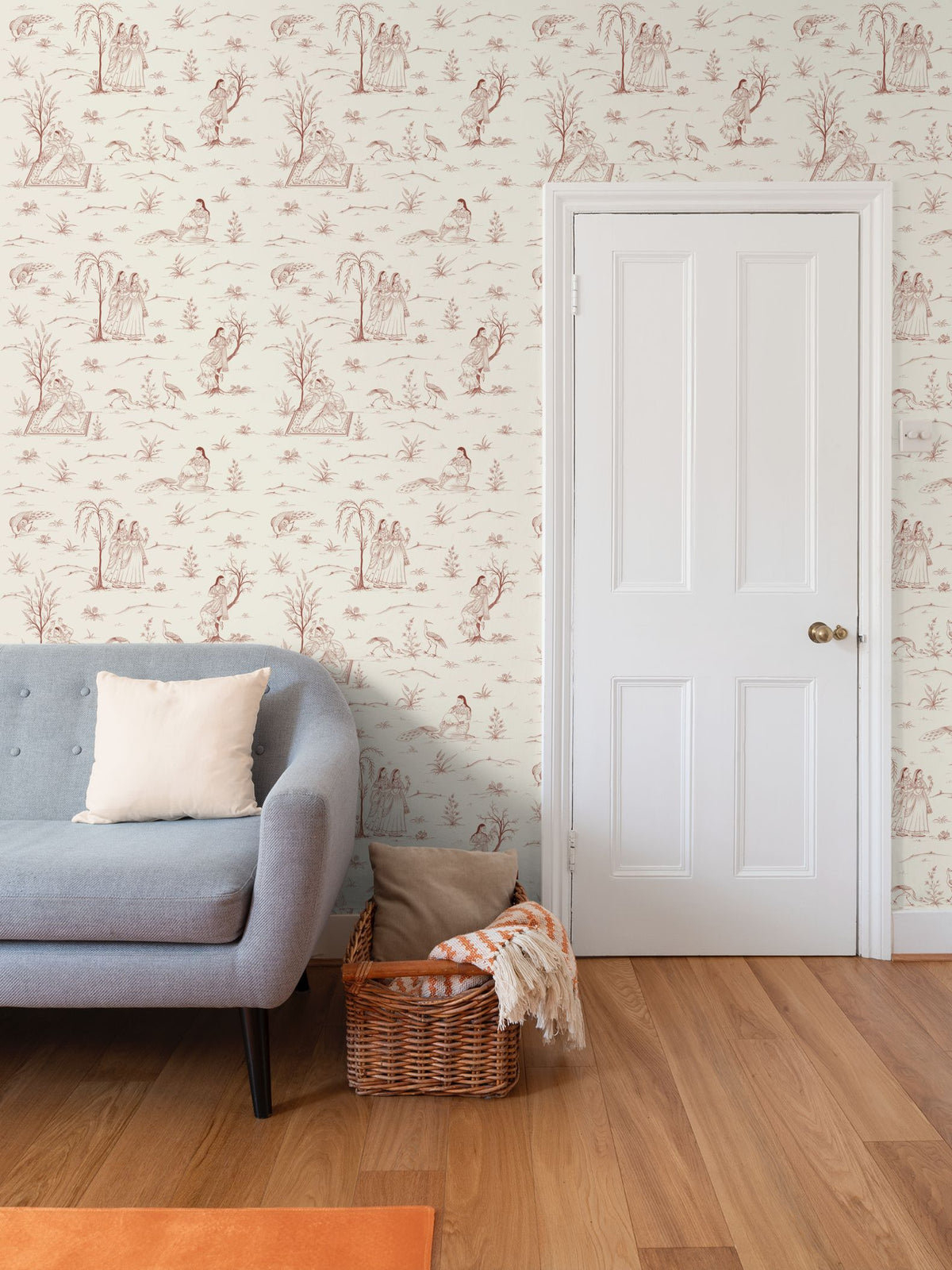 Indian Garden Wallpaper Red