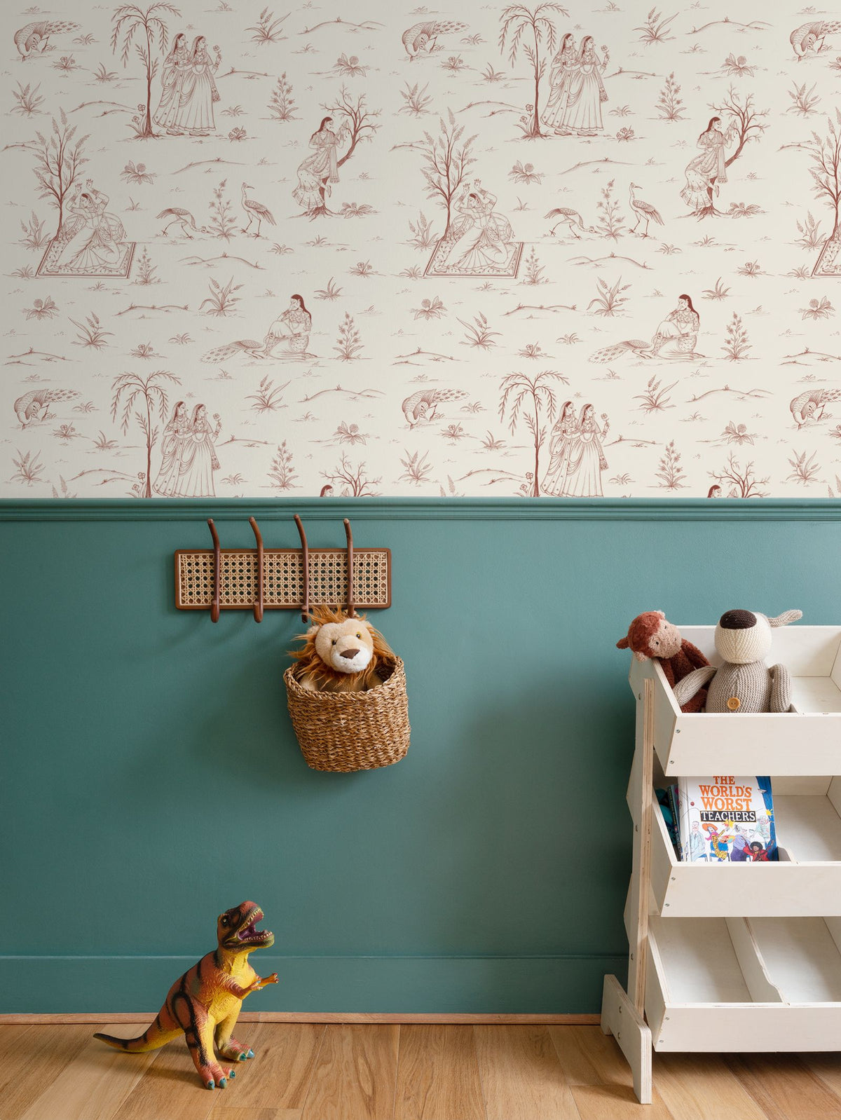 Indian Garden Wallpaper Red