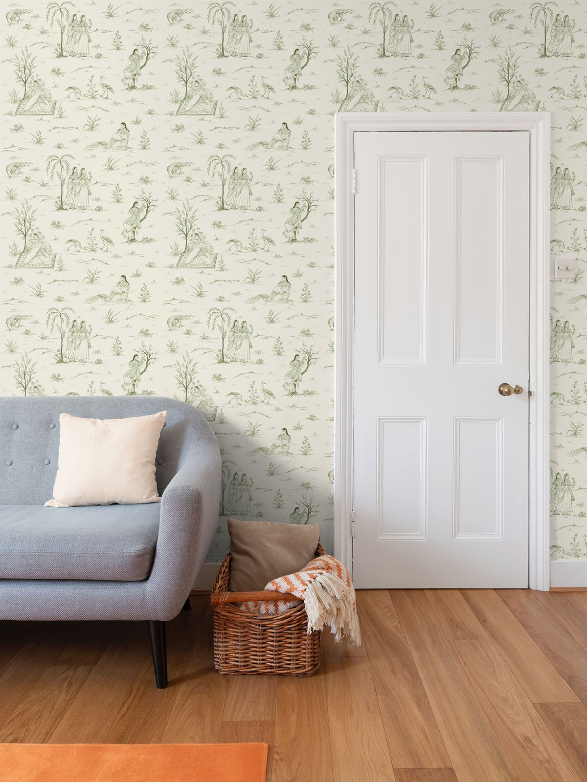 Indian Garden Wallpaper Green