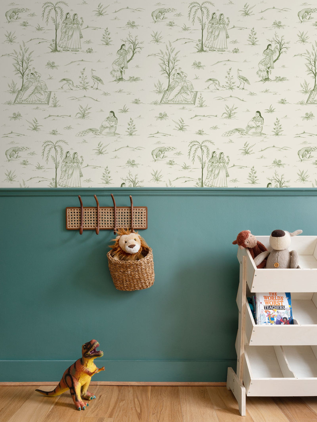 Indian Garden Wallpaper Green