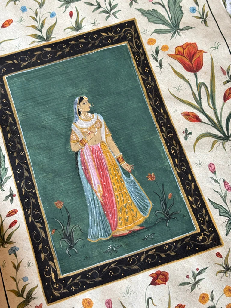 Original Floral Rani Miniature Painting